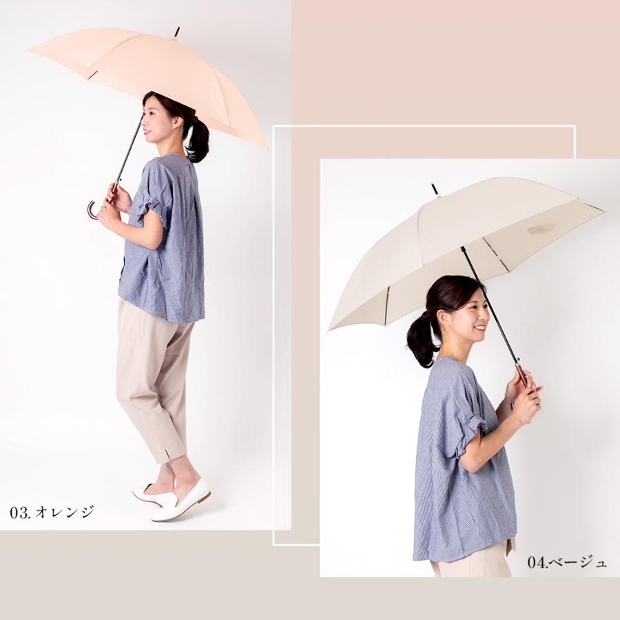 雨傘 レディース 60cm 超軽量 ジャンプ式 長傘 ワンタッチ式 タッセル付き | 傘 軽量 カーボン骨 無地 撥水 防水 大きい 長雨傘 高見え | LINE DROPS | 19