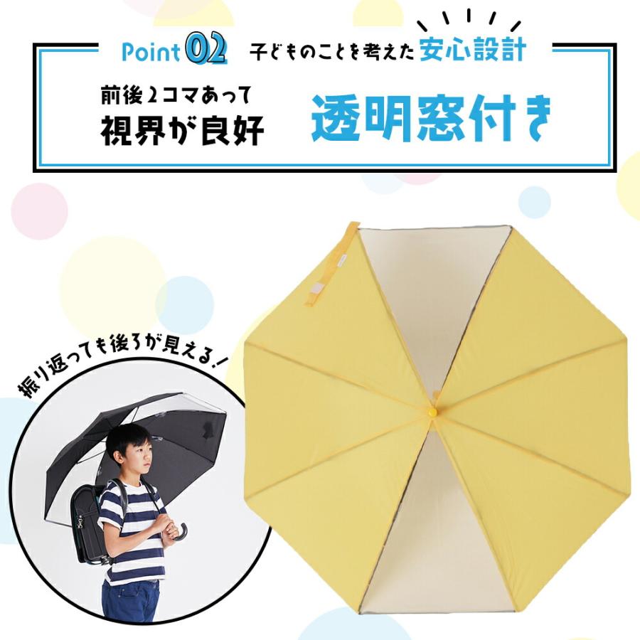 雨傘 子供用 キッズ あんしん窓付 無地 シンプル ジャンプ式 LINEDROPS ミント パープル イエロー ネイビー 50cm 55cm 卒園 入学 記念品 まとめ買い | ブランド登録なし | 08