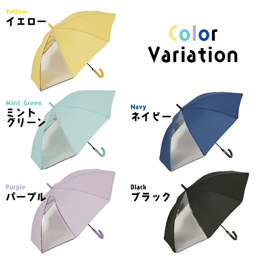 雨傘 子供用 キッズ あんしん窓付 無地 シンプル ジャンプ式 LINEDROPS ミント パープル イエロー ネイビー 50cm 55cm 卒園 入学 記念品 まとめ買い | ブランド登録なし | 12