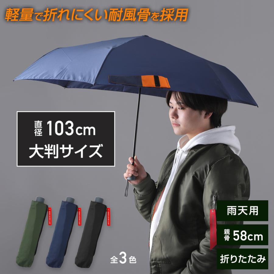 LINE DROPS（ラインドロップス） 雨傘 メンズ 58cm 折りたたみ傘
