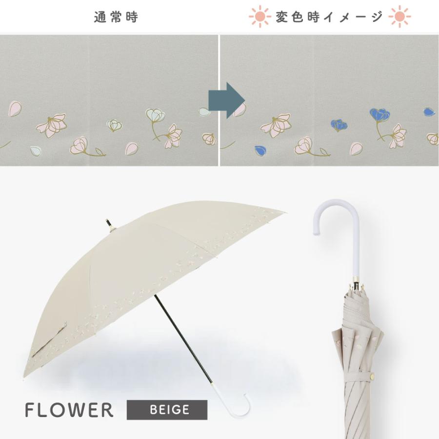 色が変わる日傘 彩傘 いろかさ irokasa レディース 日傘 晴雨兼用日傘 長傘 UVカット99%以上 遮光率99%以上 遮熱 星 チューリップ パンジー 花 | ブランド登録なし | 17