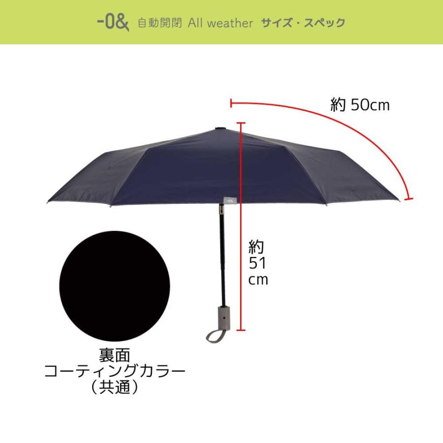 ゼロアンド -0& 晴雨兼用日傘 50cm 自動開閉 折りたたみ ゼロアンド -0& 晴雨兼用日傘 50cm 自動開閉 折りたたみ