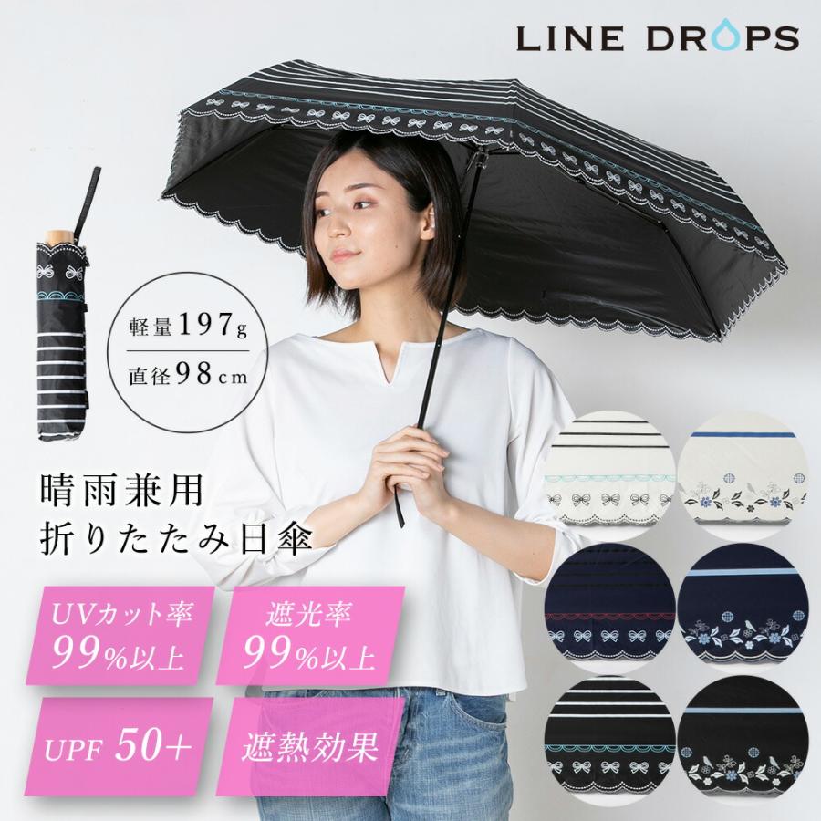 晴雨兼用 折りたたみ 日傘 レデ ィース UVカット 遮光 ボーダー 花 鳥 撥水 シンプル オシャレ かわいい 女性用 プレゼント ギ フト パラソル 黒 紺 白 | ブランド登録なし