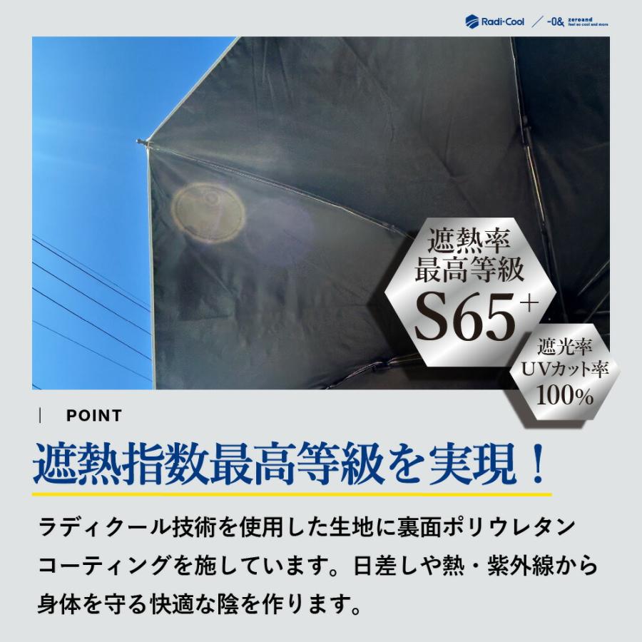 日傘 晴雨兼用 メンズ 55cm ラディクール Radi-cool ゼロアンド -0＆ 晴雨兼用日傘 ユニセックス 男女兼用 プレゼント UV 遮光の画像