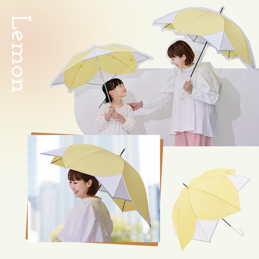 60cm 雨傘 フラワーシェイプ パイピング ベーシック アンブレラ 手開き式  傘 無地 花 撥水 防水 長雨傘 長傘 | ブランド登録なし | 15