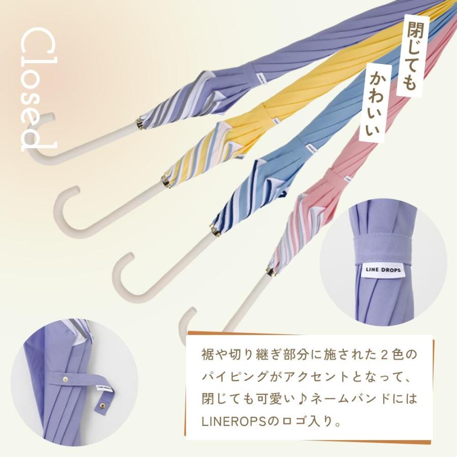 60cm 雨傘 フラワーシェイプ パイピング ベーシック アンブレラ 手開き式  傘 無地 花 撥水 防水 長雨傘 長傘 | ブランド登録なし | 06