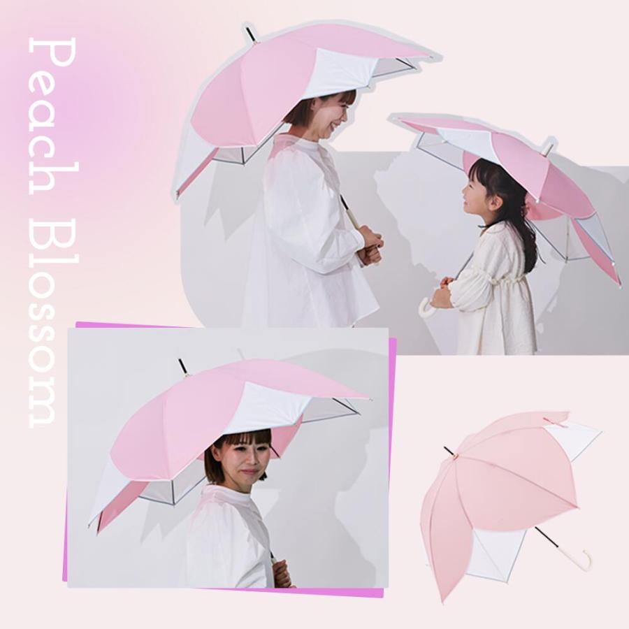 60cm 雨傘 フラワーシェイプ パイピング ベーシック アンブレラ 手開き式  傘 無地 花 撥水 防水 長雨傘 長傘 | ブランド登録なし | 13