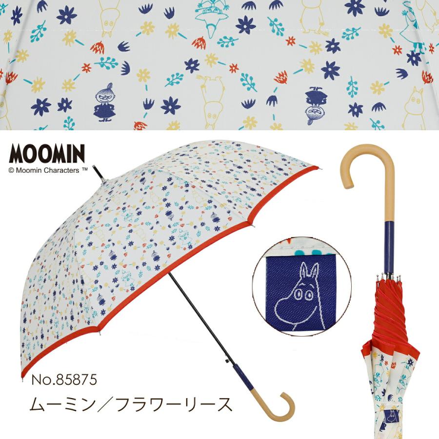 MOOMIN ムーミン グッズ 60cm ジャンプ傘 雨傘 キャラクターアンブレラ ムーミン / リトルミイ｜linedrops｜24