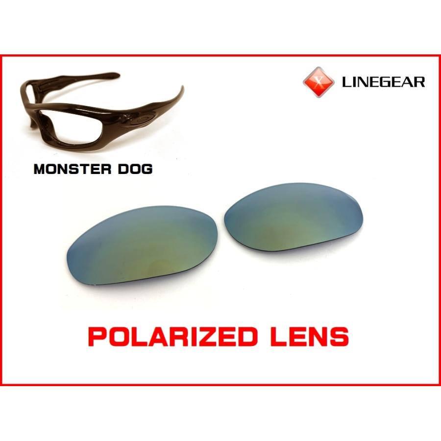 LINEGEAR オークリー モンスタードッグ用 偏光レンズ エメラルド 