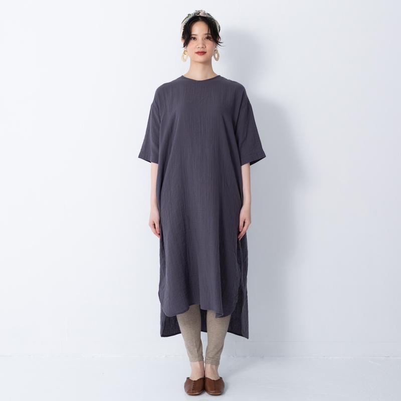コットン Wガーゼ ワンピース 送料無料 ワンピ Vネックワンピース D04 リネンカフェ 通販 Yahoo ショッピング