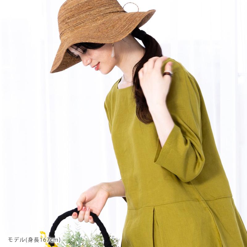 リネンワンピース スクエアネックワンピース 【送料無料】 リネン100