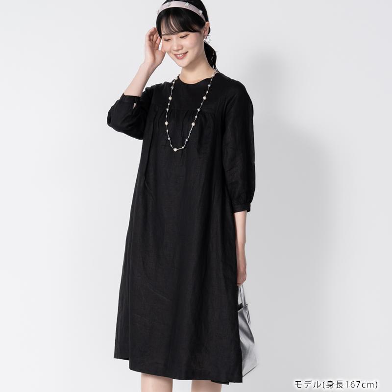 リネンワンピース スクエアカットワンピース 【送料無料】 ベーシック