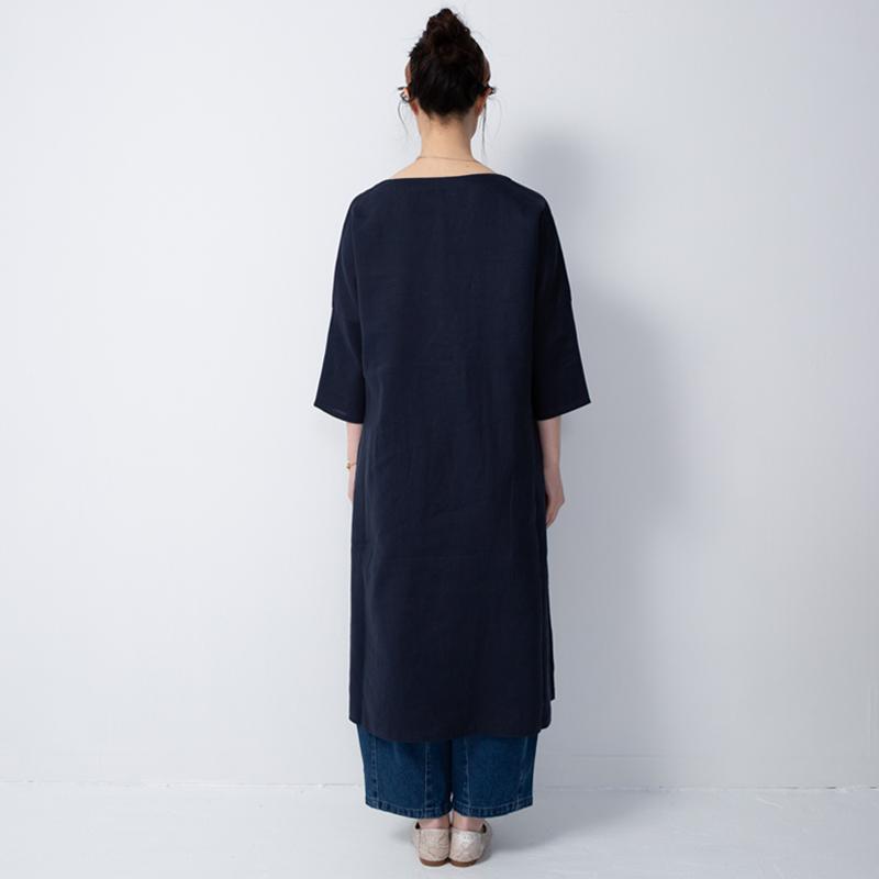 Loungedress リネン100 麻 Vネック ロング ワンピース リネン ワンピース 【送料無料】 ワンピ Vネックワンピース
