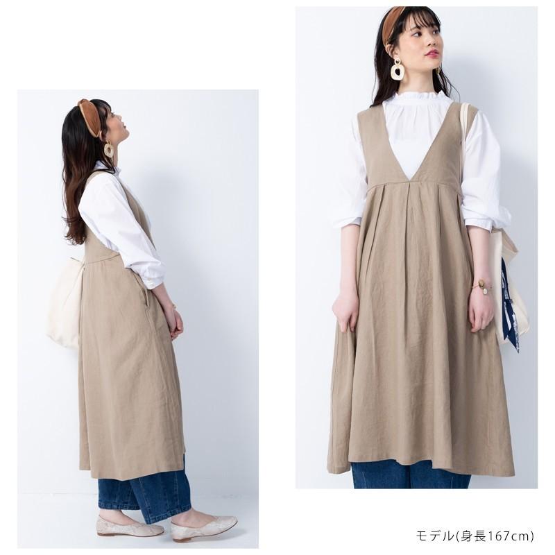 重ね着でコーデの幅広がる 深めvネックワンピースリネンワンピース リネン100 ワンピース レディース ナチュラル ロングワンピース ノースリーブ 送料無料 Gsd44 リネンカフェ 通販 Yahoo ショッピング