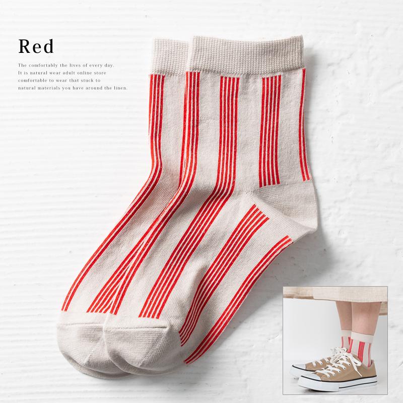 スーピマコットンストライプソックス 靴下 コットン 綿 アメリカ