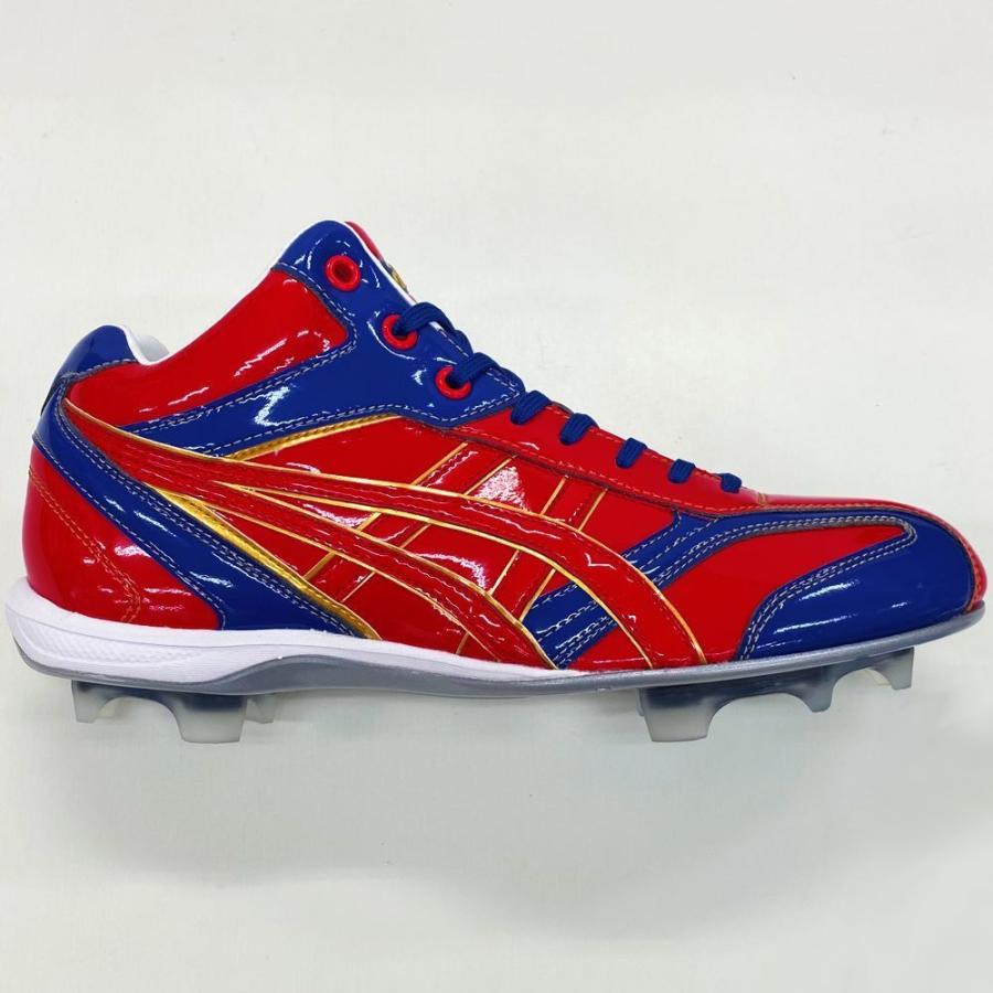 ASICS 【サイズ交換送料無料】レッド×ブルー アシックス 野球