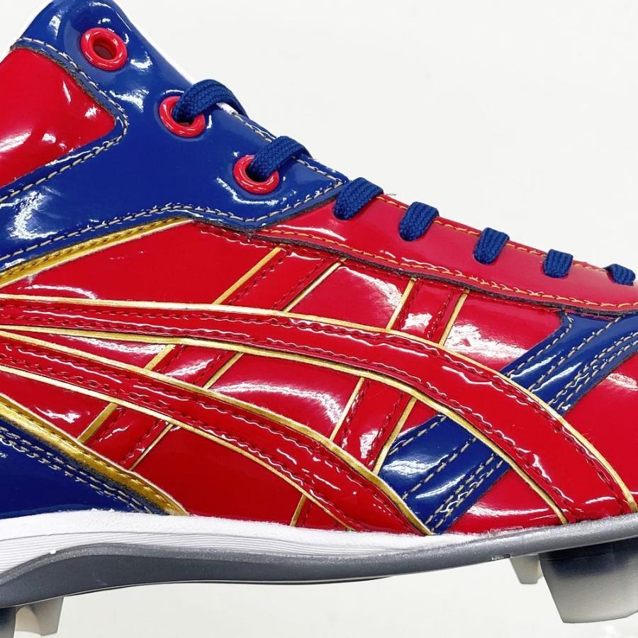 ASICS 【サイズ交換送料無料】レッド×ブルー アシックス 野球