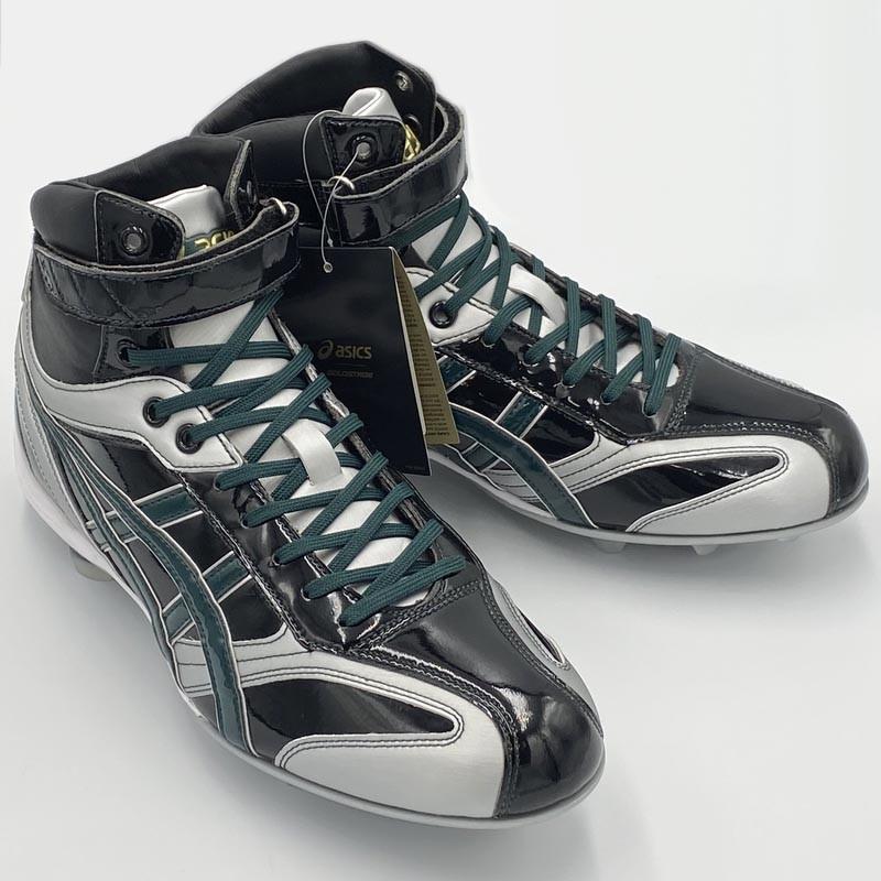 ASICS（アシックス） 【サイズ交換送料無料】ブラック×Dグリーン 野球