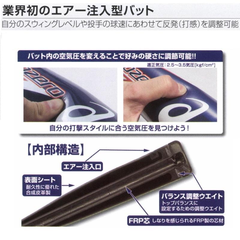 【専用ポンプ&バットケース付】アシックス 野球 軟式複合FRP製バット レガートゼロ LEGATOZERO 中学生〜大人用 3121A266 【プレゼントラッピング不可】｜liner｜03