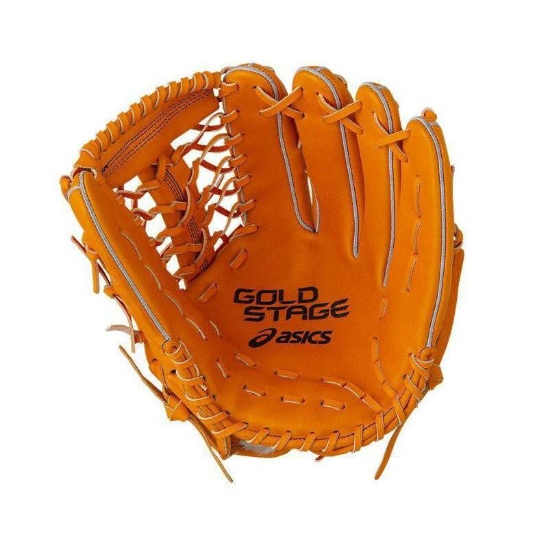 asics ゴールドステージ 軟式グローブ オレンジ ASICS（アシックス） 野球 軟式グラブ グローブ 外野手用 ゴールド
