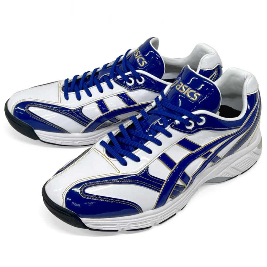 ASICS 【サイズ交換送料無料】ブルー×ホワイト×ゴールド