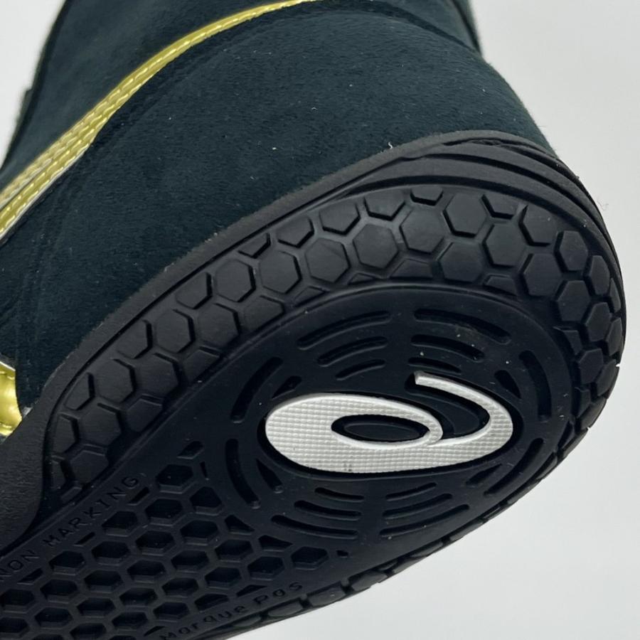 【サイズ交換送料無料】アシックス asics レスリングシューズ ライナースポーツオリジナルデザイン ボクシングシューズ ブラック×ゴールド×ブラック A504 | ASICS | 13