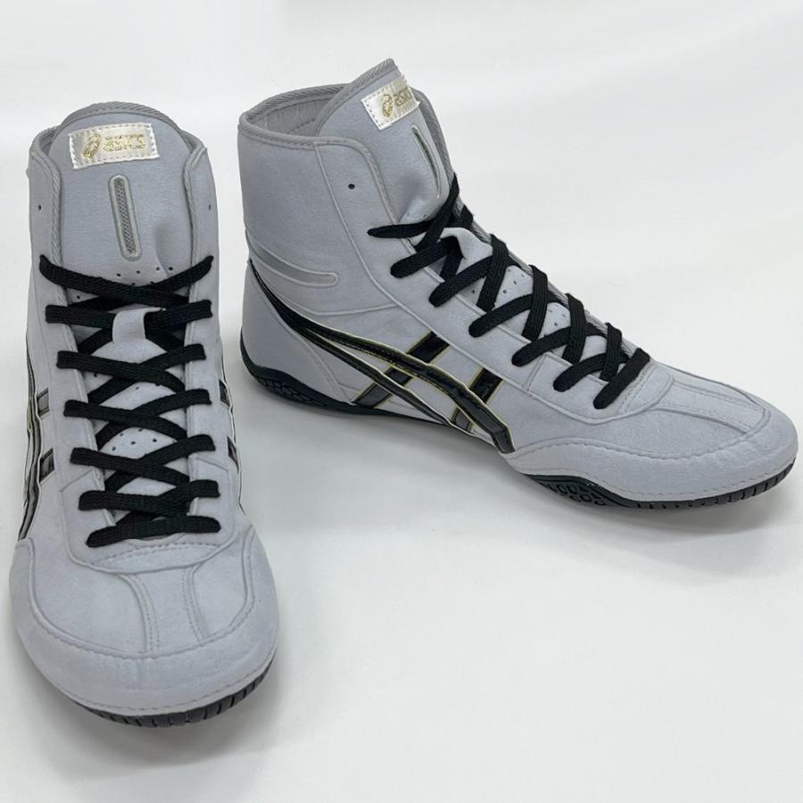 【サイズ交換送料無料】アシックス asics レスリングシューズ ライナースポーツオリジナルデザイン ボクシングシューズ Sグレー×ブラック×ゴールド A509 | ASICS | 03
