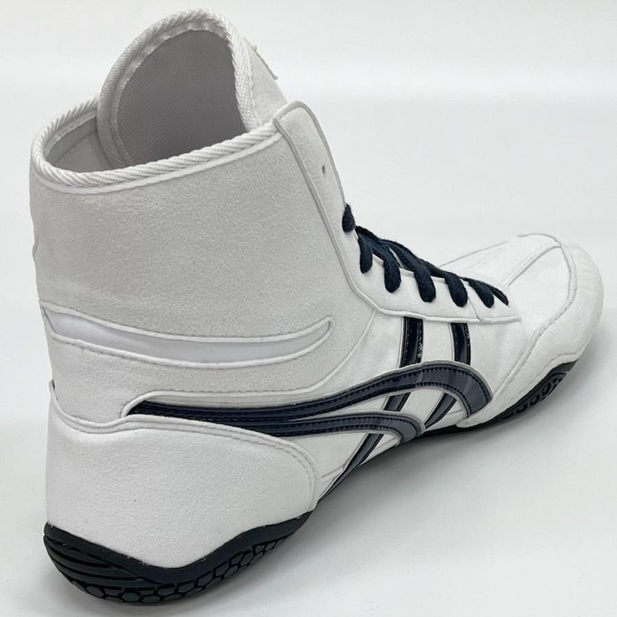 【サイズ交換送料無料】アシックス asics レスリングシューズ ライナースポーツオリジナルデザイン ボクシングシューズ ホワイト×ネイビー×シルバー A512 | ASICS | 07