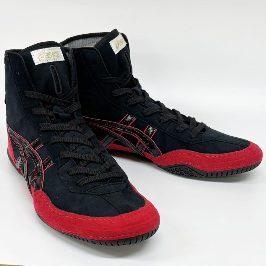 【サイズ交換送料無料】アシックス asics レスリングシューズ ライナースポーツオリジナルデザイン ボクシングシューズ ブラック×レッド A526 | ASICS | 03