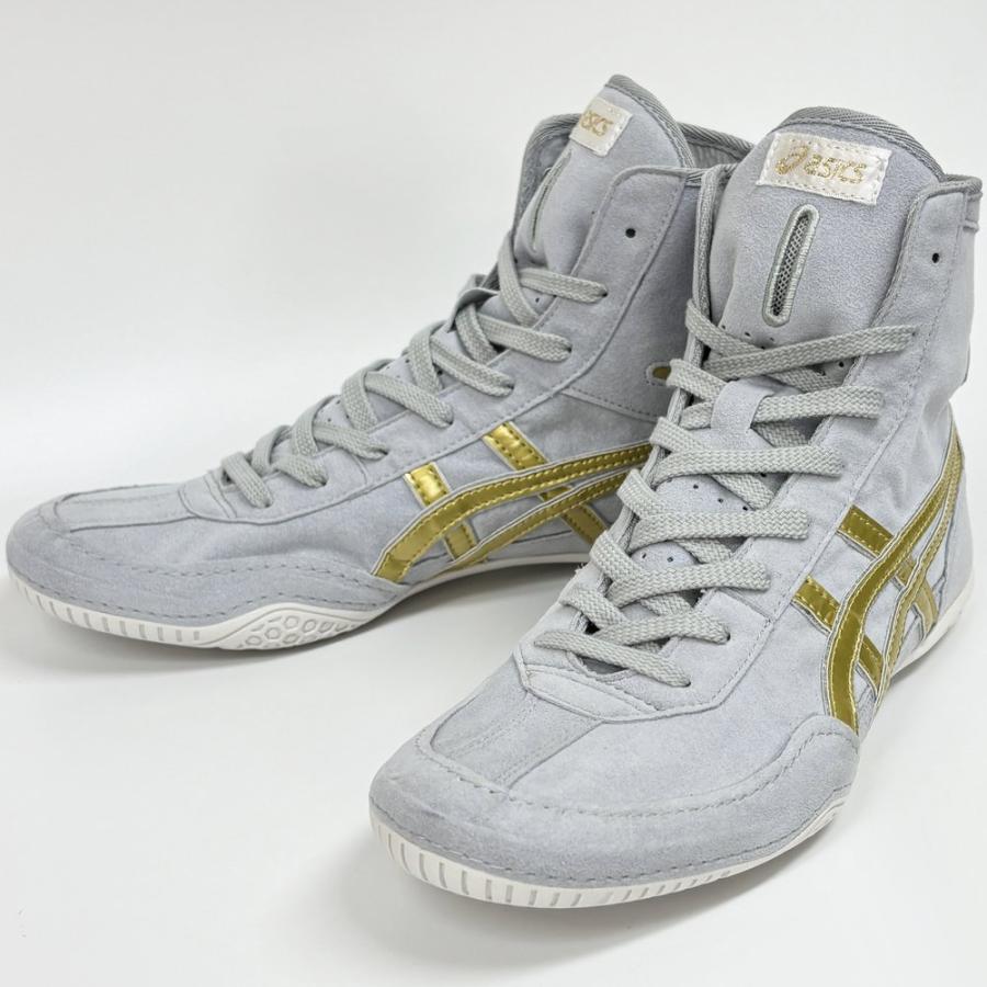 【サイズ交換送料無料】アシックス asics レスリングシューズ ライナースポーツオリジナルデザイン ボクシングシューズ グレー×ゴールド×シルバー A538 | ASICS | 02
