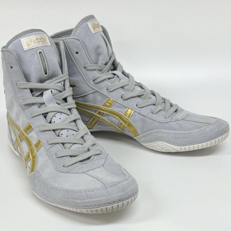 【サイズ交換送料無料】アシックス asics レスリングシューズ ライナースポーツオリジナルデザイン ボクシングシューズ グレー×ゴールド×シルバー A538 | ASICS | 03