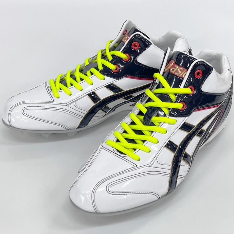 スパイク様 ASICS 【サイズ交換送料無料】ホワイト×ネイビー×蛍光オレンジ