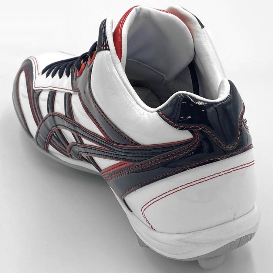 ASICS ホワイト×ネイビー アシックス 野球 クォーターカット ASICS ホワイト×ネイビー アシックス 野球 クォーターカット