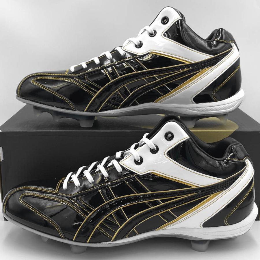 ASICS ブラック×ゴールド アシックス 野球 クォーターカット ASICS ブラック×ゴールド アシックス 野球 クォーターカット