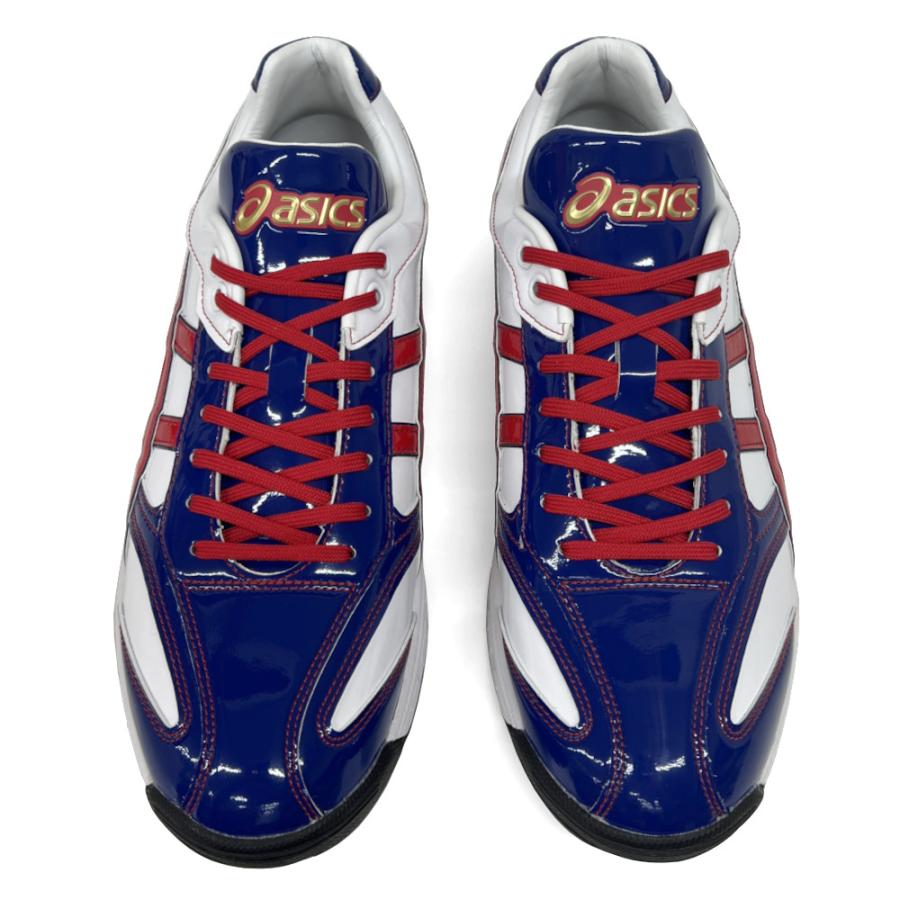 ASICS ブルー×レッド アシックス 野球 トレーニングシ ューズ
