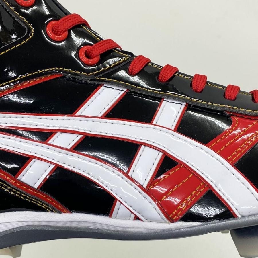 ASICS 【サイズ交換送料無料】ブラック×レッド アシックス 野球