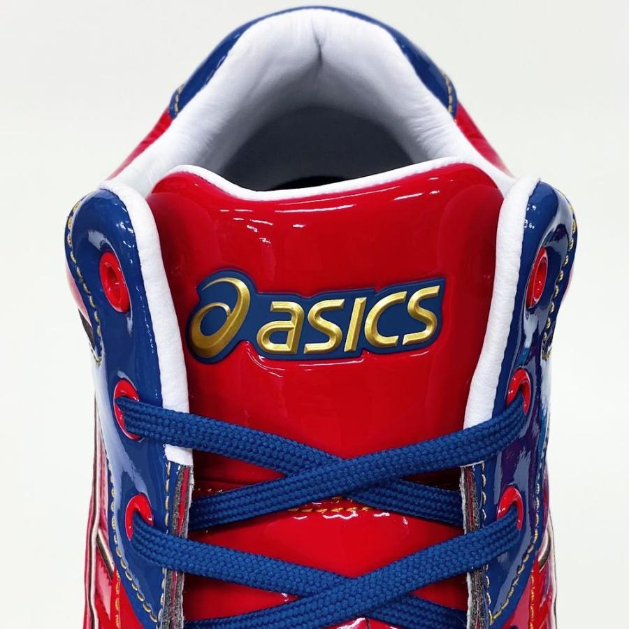 ASICS 26cmのみ レッド×ブルー アシックス 野球 クォーター ASICS 26cmのみ レッド×ブルー アシックス 野球 クォーター
