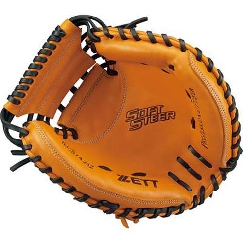 【美品】ZETT軟式野球 キャッチャーミット ZETT オレンジ キャッチャーミット ゼット（ZETT）（メンズ