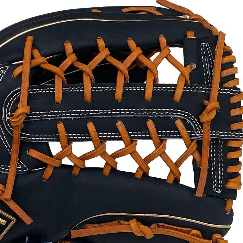 ZETT NEO STATUS 軟式グローブ ネイビー/オレンジ美品 ゼット（ZETT） 野球 軟式グラブ グローブ 外野手用 ネオステイタス