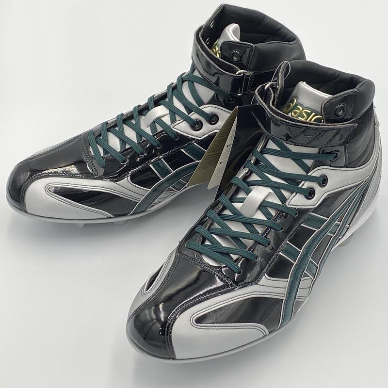 野球硬式　asics ハイカットシューズ 黒 野球 アシックス スタッドスパイク asics スパイク 野球スパイク