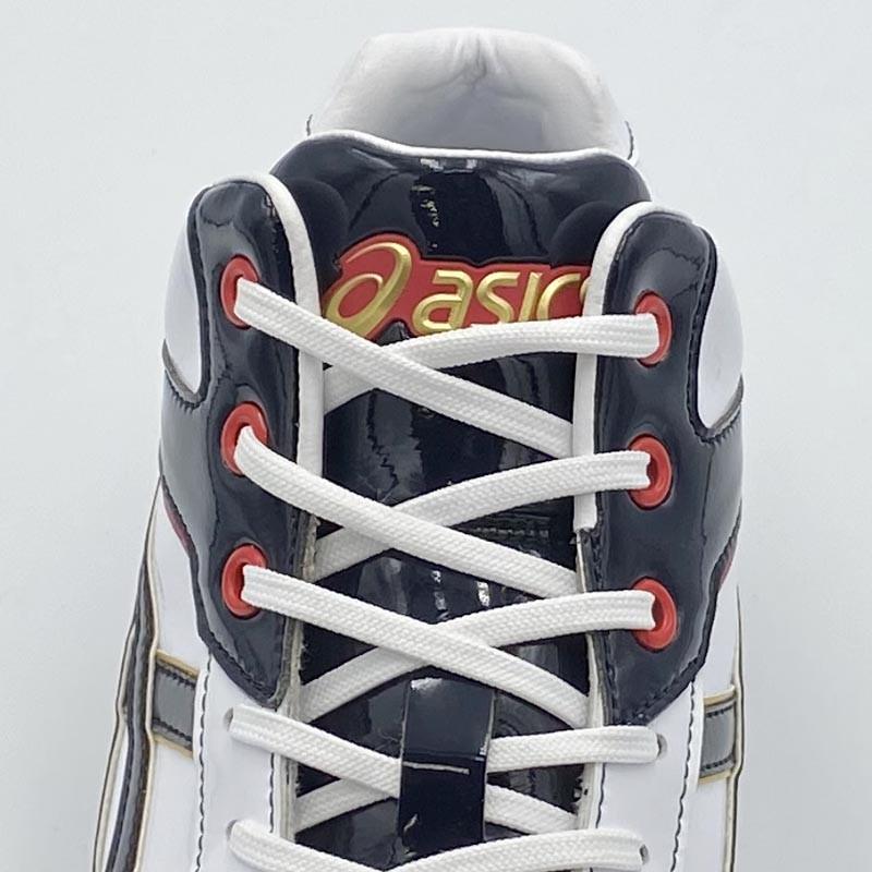 ASICS ホワイト×ネイビー アシックス 野球 クォーターカット ASICS ホワイト×ネイビー アシックス 野球 クォーターカット