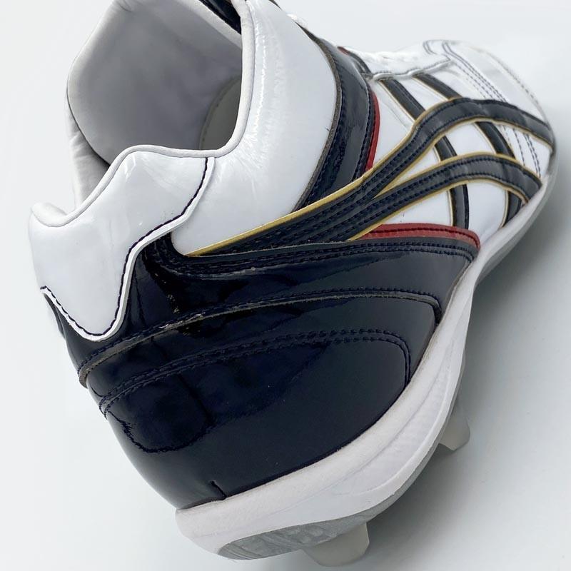 ASICS ホワイト×ネイビー アシックス 野球 クォーターカット ASICS ホワイト×ネイビー アシックス 野球 クォーターカット