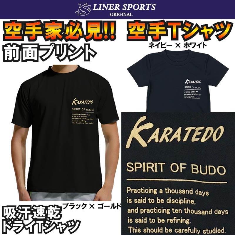 2個注文で送料無料 空手道Tシャツ『KARATEDO』左胸プリント ライナースポーツオリジナル 120cm 130cm 140cm 150cm S M L LL 3L | 