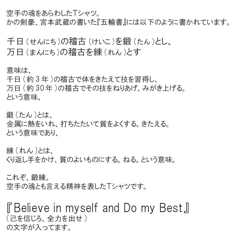 2個注文で送料無料 空手Ｔシャツ 『空手魂』 背面プリント ライナースポーツオリジナル 130 140 150 S M L LL 3L ゴールドプリント 黒 白 Tシャツ JTS503 |  | 04
