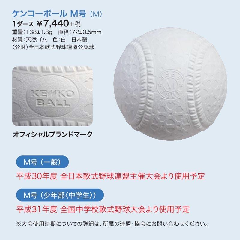 ナガセケンコー 野球 軟式 M号 検定球 試合球 1ダース(12個入) ボール