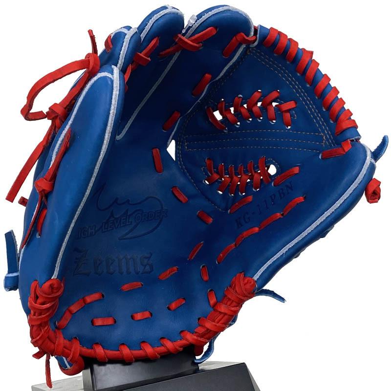 Zeems 軟式野球グローブ 青/赤 Zeems ジームス 野球 軟式グラブ グローブ 三方親 限定 カラー