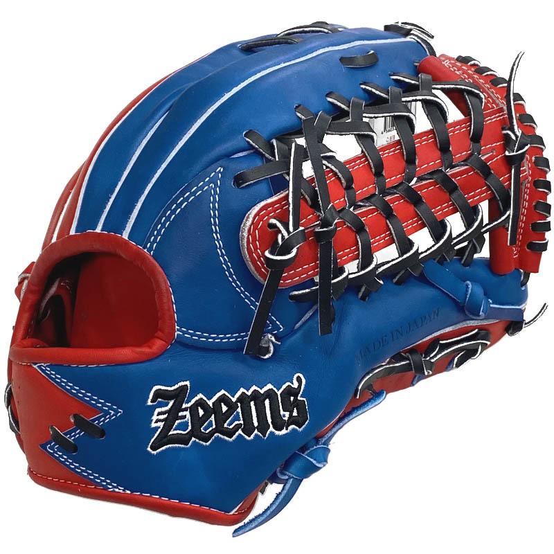 Zeems 軟式野球グローブ 青/赤 Zeems（ジームス） 野球 軟式グラブ グローブ 三方親 限定 カラー