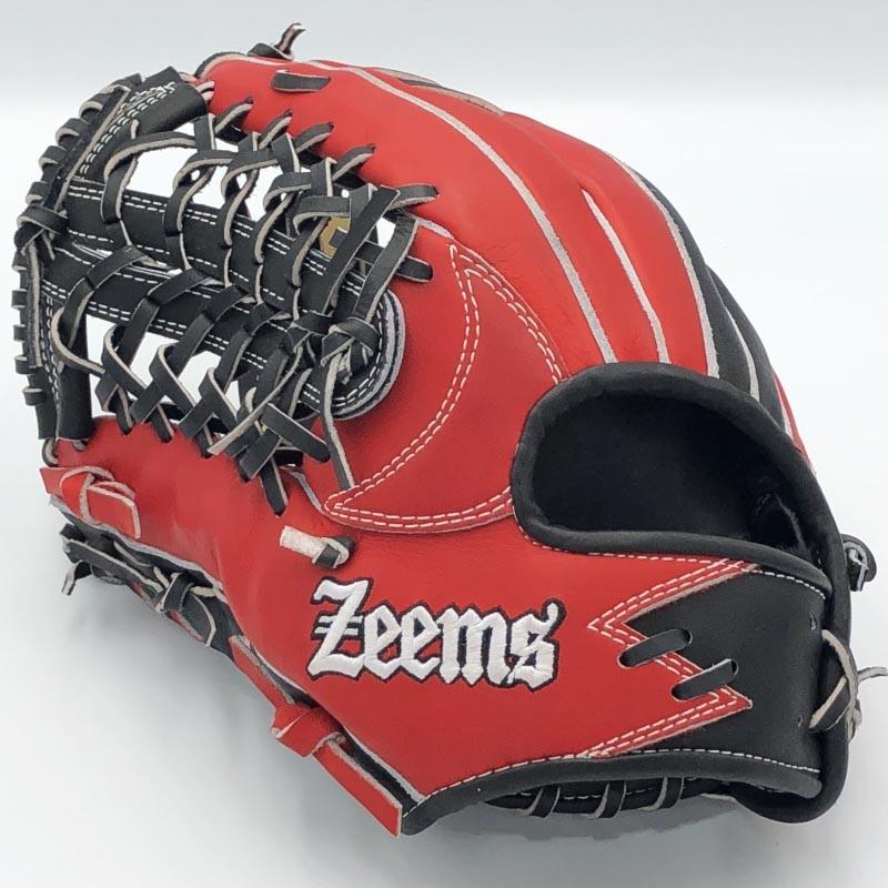 ジームス 軟式 外野用 赤/黒 限定カラー Zeems（ジームス） 左投げ用 野球 軟式グラブ グローブ 外野手用 α