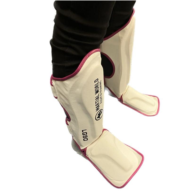 マーシャルワールド 白Lサイズのみ キック シンガード 一般大人用