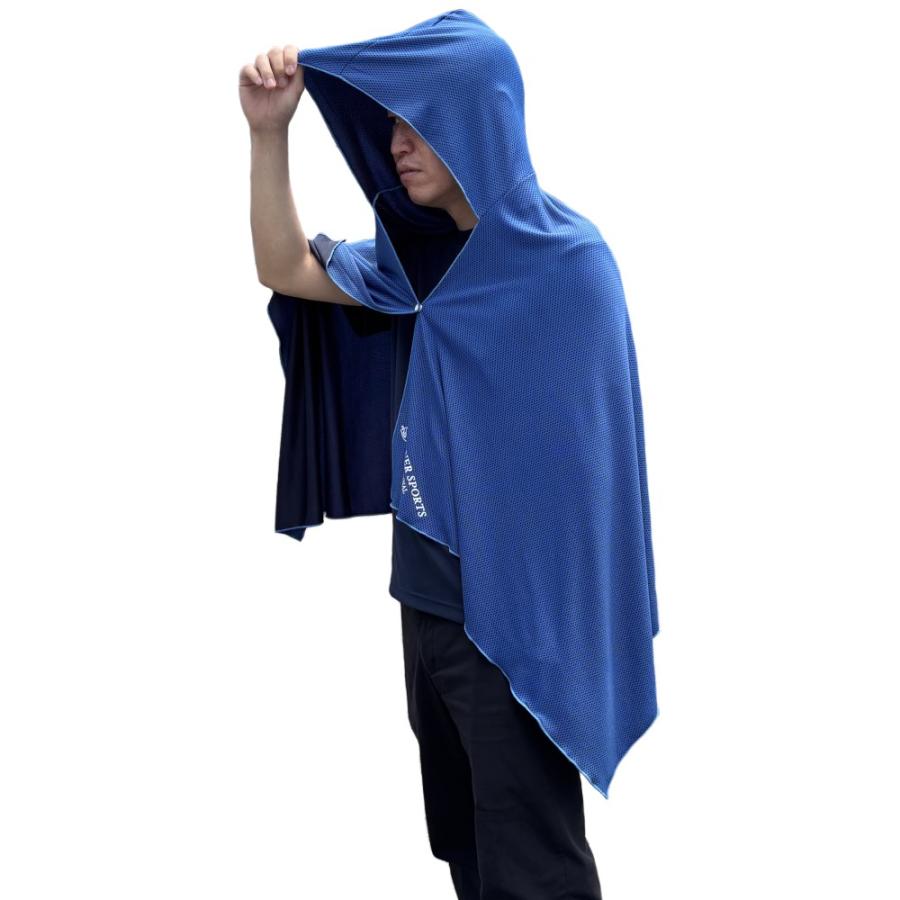 夏のカラダケア 冷感ポンチョ 冷たいクールマント 熱中症予防 ケープ